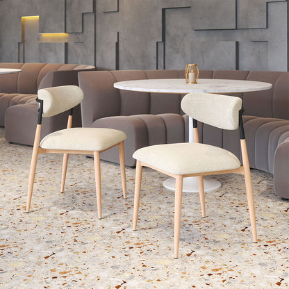 Equinox Armless Dining Chair Oyster Gray & Natural