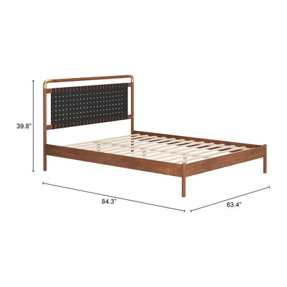 NETZ QUEEN BED BLACK & WALNUT