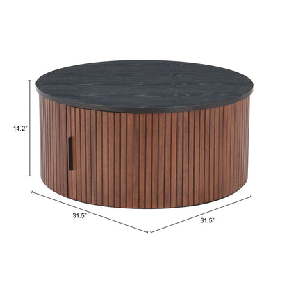 NEJAUS COFFEE TABLE BLACK & WALNUT