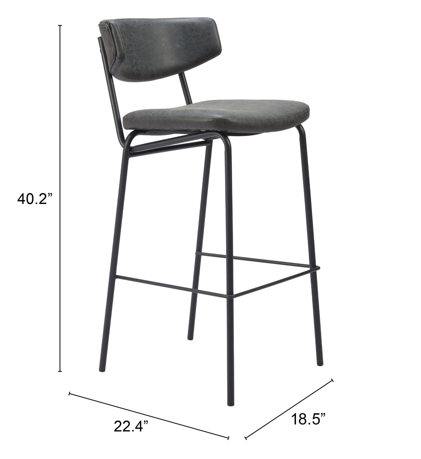 CHARON BARSTOOL VINTAGE BLACK
