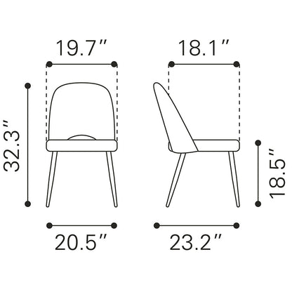 TEDDY DINING CHAIR IVORY