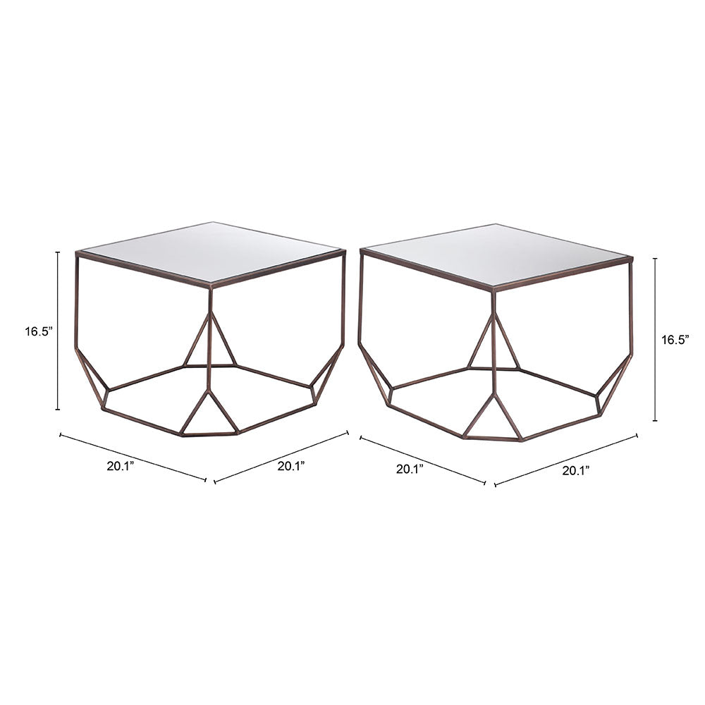 ARZON COFFEE TABLE SET BRONZE