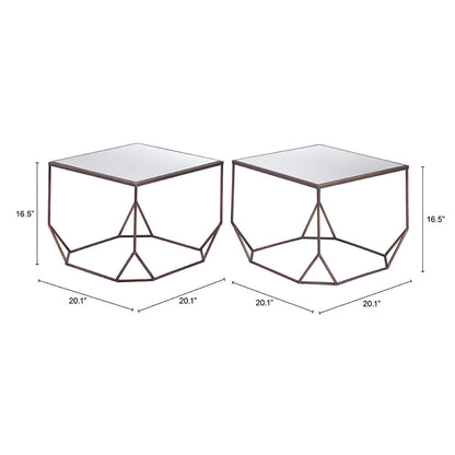 ARZON COFFEE TABLE SET BRONZE