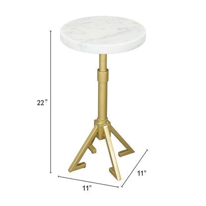 MAURICE SIDE TABLE WHITE & GOLD