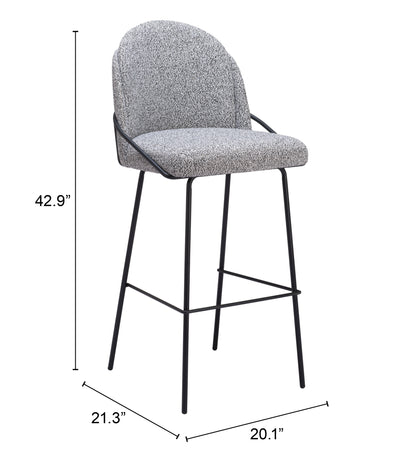 JAMBI BARSTOOL BLACK & WHITE