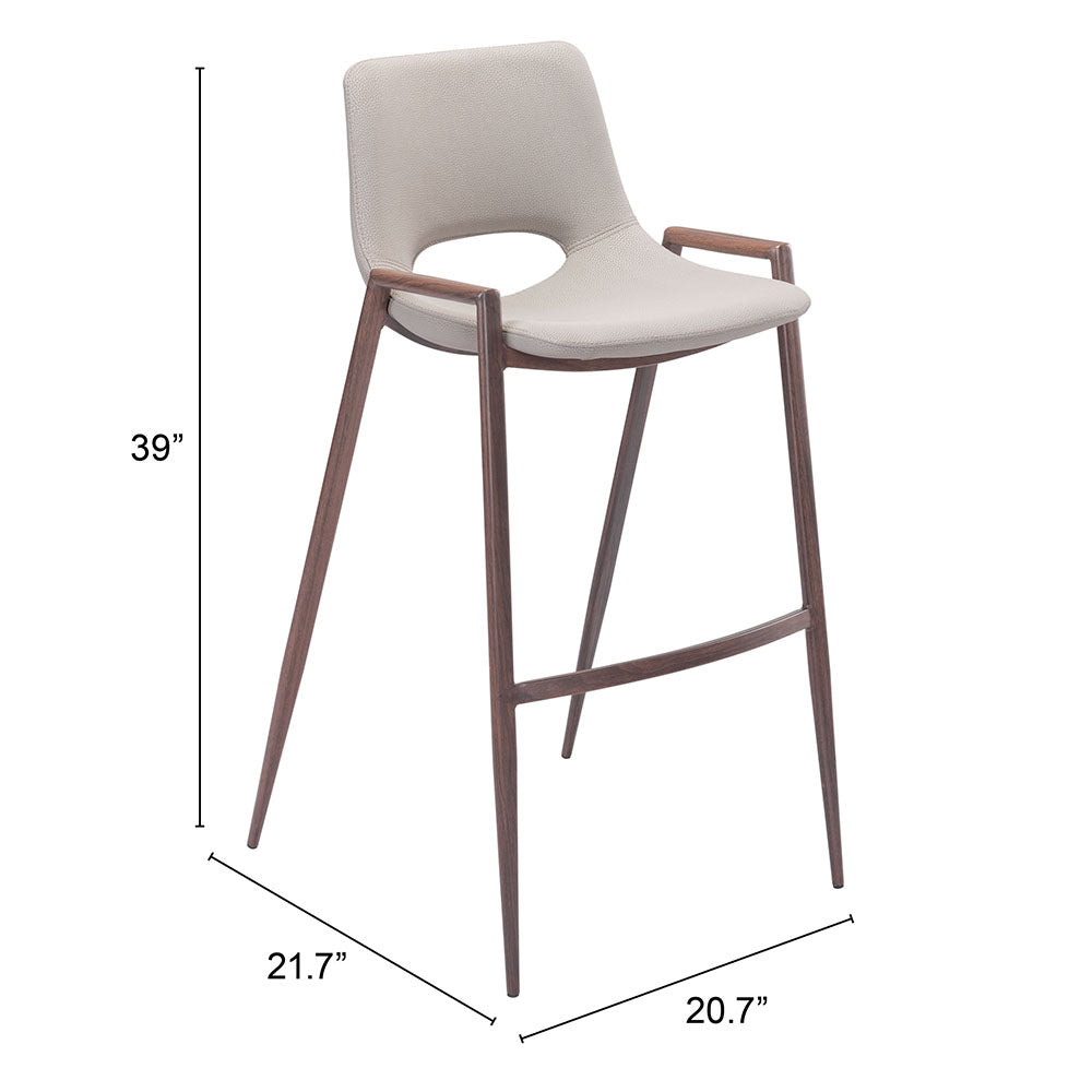DESI BARSTOOL BEIGE & WALNUT