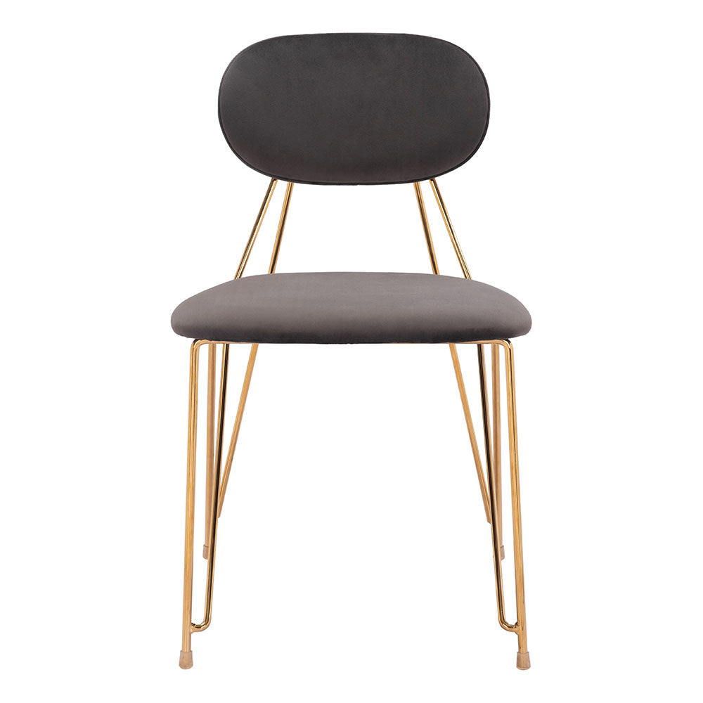 GEORGES DINING CHAIR GRAY & GOLD