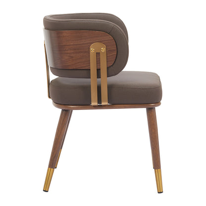 BREW DINING CHAIR BROWN & WALNUT