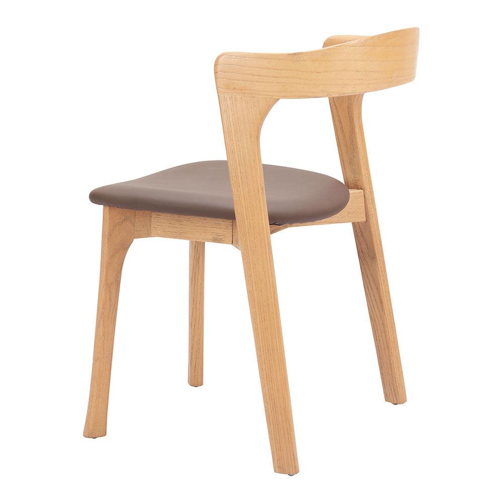 PIORO DINING CHAIR BROWN & NATURAL