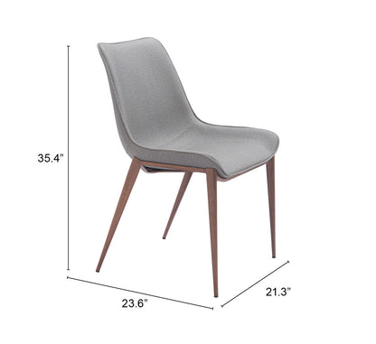 MAGNUS DINING CHAIR SLATE GRAY & WALNUT