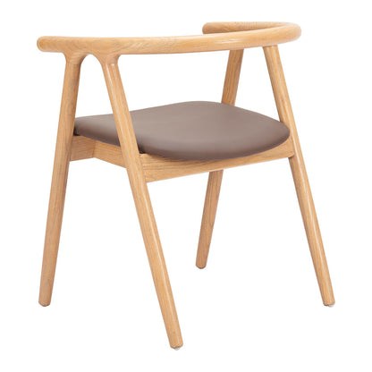 PEKER DINING CHAIR BROWN & NATURAL