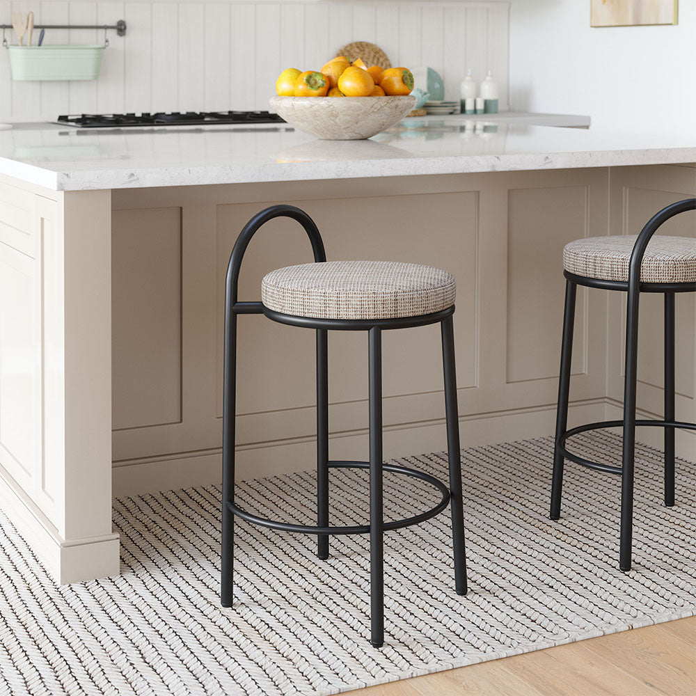 SISAL COUNTER STOOL BEIGE TWEED