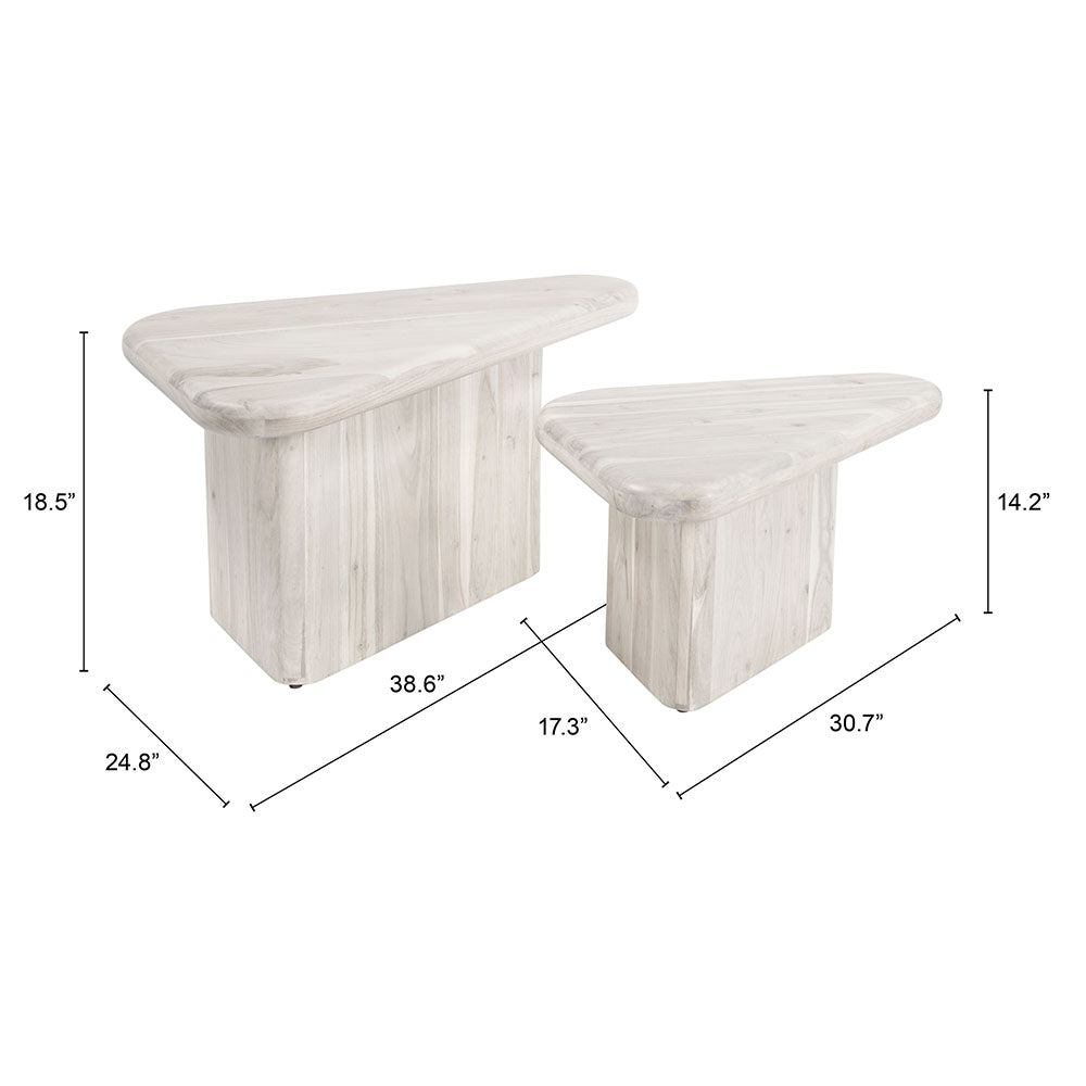 NAVIDIC COFFEE TABLE SET WHITEWASHED