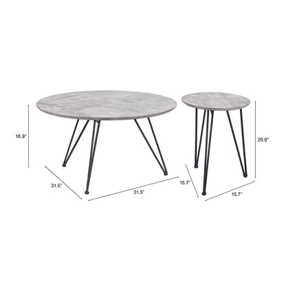 KERRIS COFFEE TABLE SET GRAY & BLACK