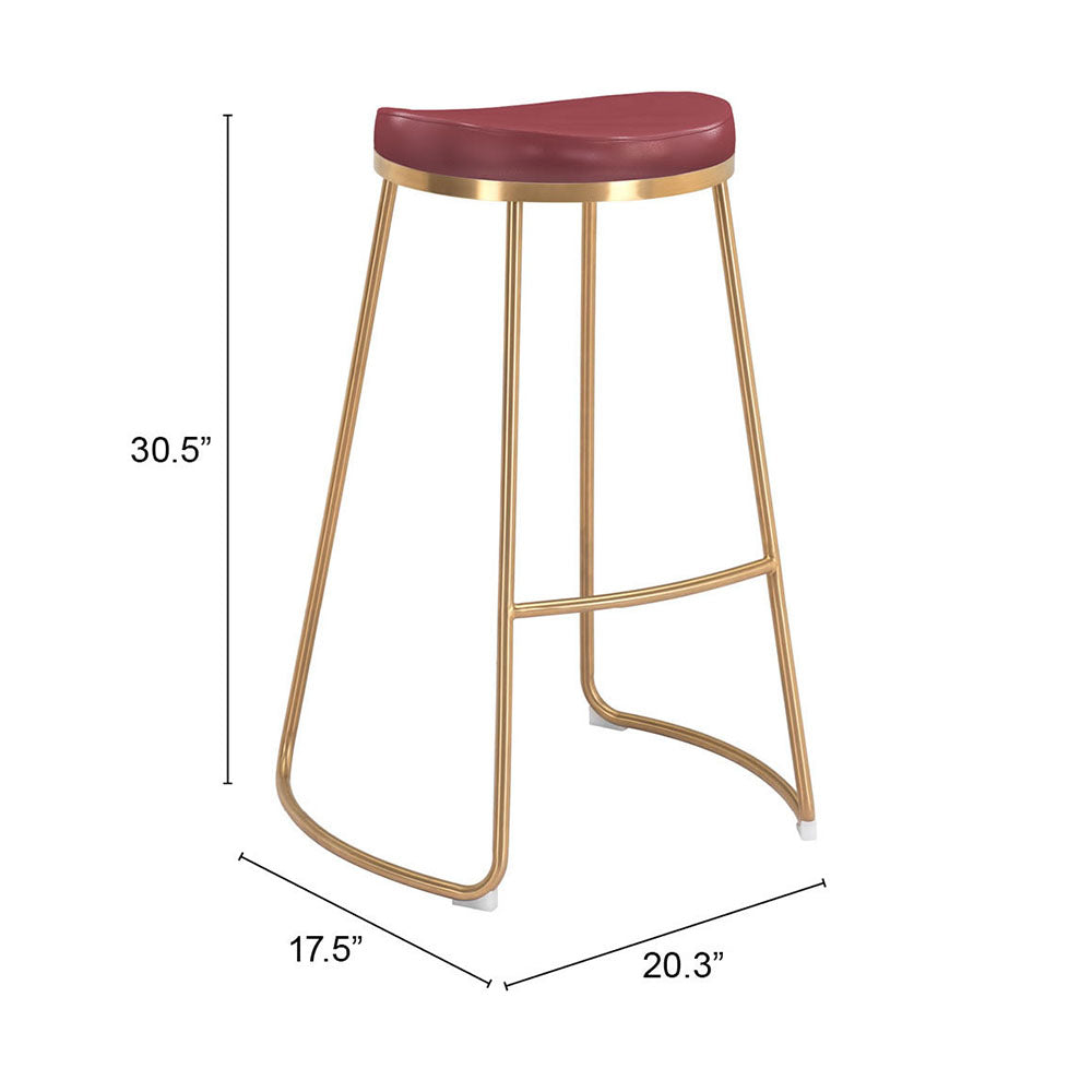 BREE BARSTOOL BURGUNDY & GOLD