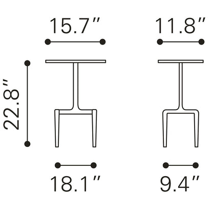 CLEMENT SIDE TABLE WHITE & GOLD