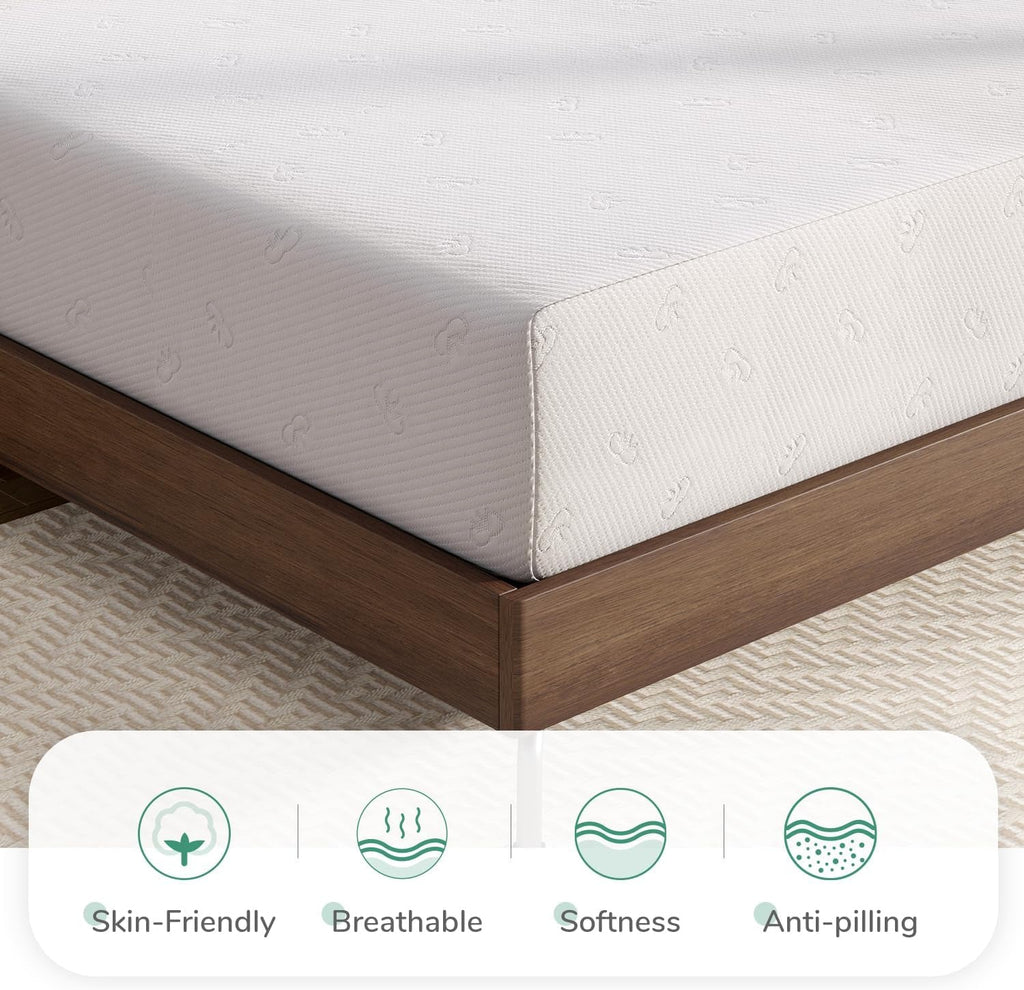 8-Inch Medium-Firm Memory Foam Mattress with Breathable Cooling Cover
