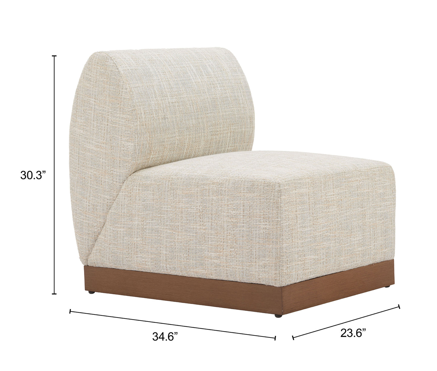 CHRISTY ARMLESS CHAIR BEIGE