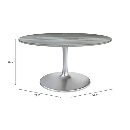 STAR CITY DINING TABLE (60") GRAY & SILVER