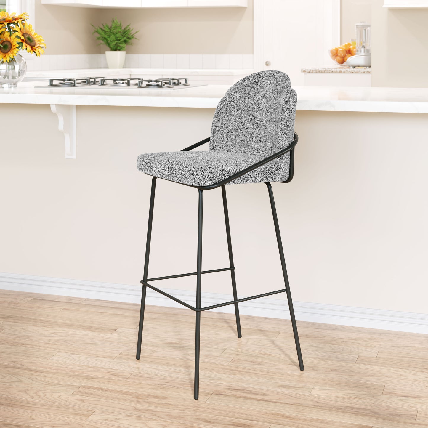 JAMBI BARSTOOL BLACK & WHITE