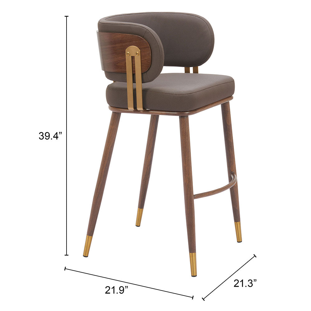 BREW BARSTOOL BROWN & WALNUT