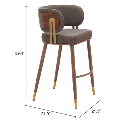BREW BARSTOOL BROWN & WALNUT