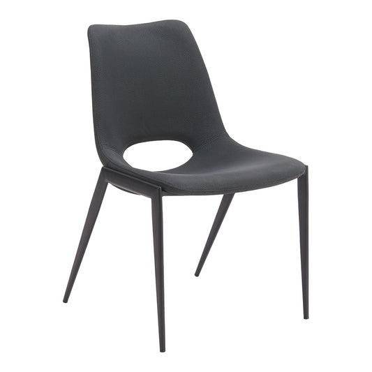 DESI ARMLESS DINING CHAIR BLACK