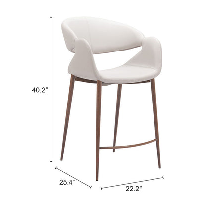 LIMAY COUNTER STOOL BEIGE & WALNUT