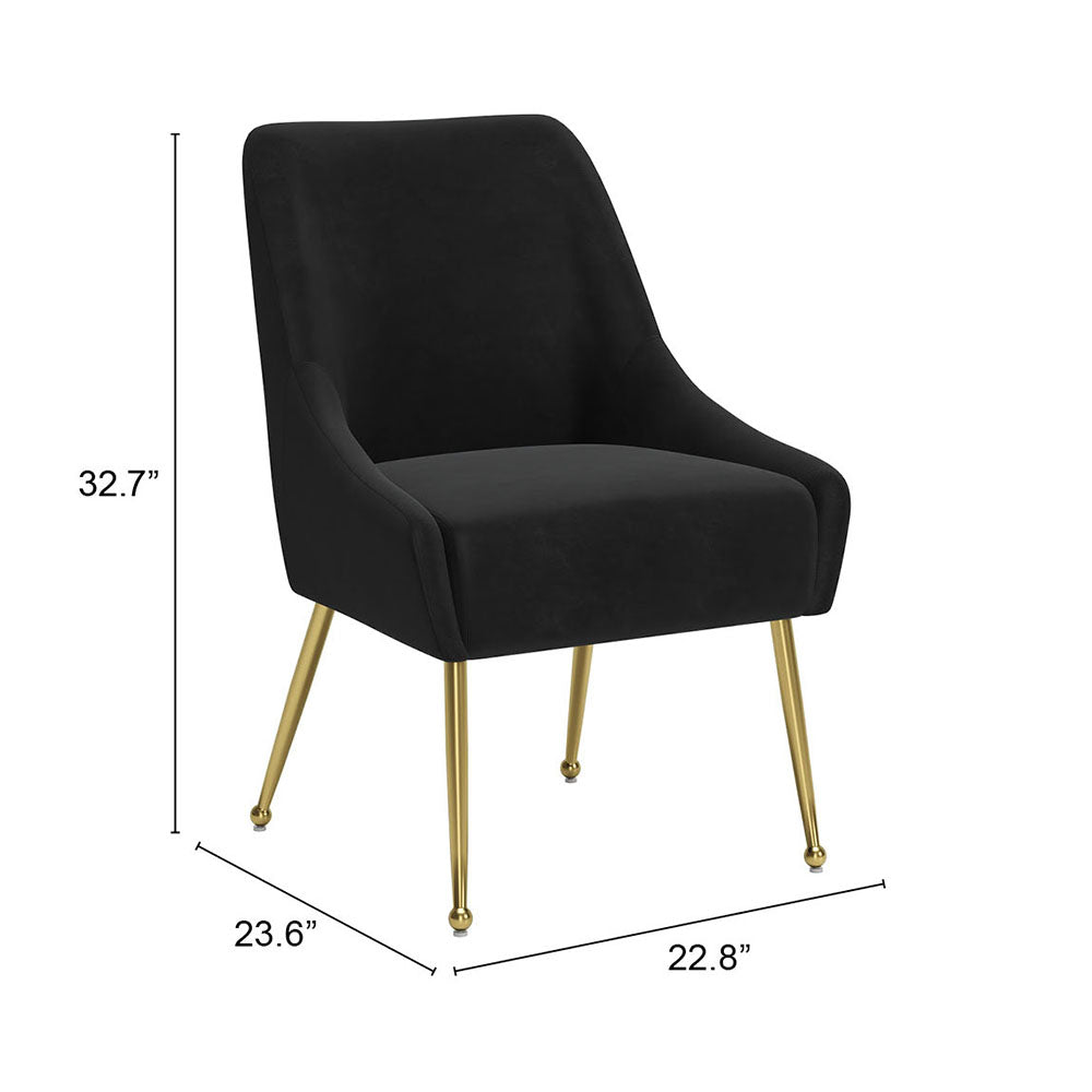 MAXINE DINING CHAIR BLACK & GOLD