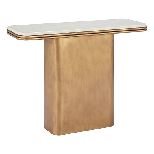 CHER CONSOLE TABLE WHITE & BRASS