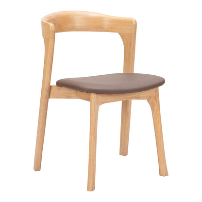 PIORO DINING CHAIR BROWN & NATURAL