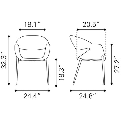 LIMAY DINING CHAIR BEIGE & WALNUT