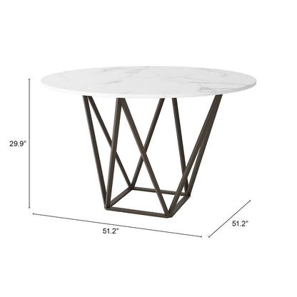 TINTERN DINING TABLE WHITE & ANTIQUE BRONZE