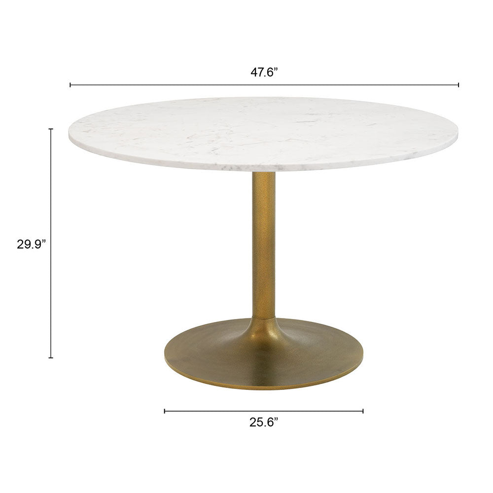 ITHACA DINING TABLE WHITE & GOLD