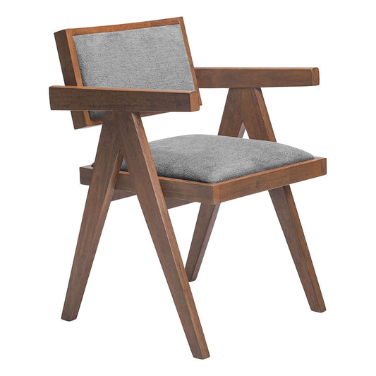 Delhi Dining Chair Gray & Walnut