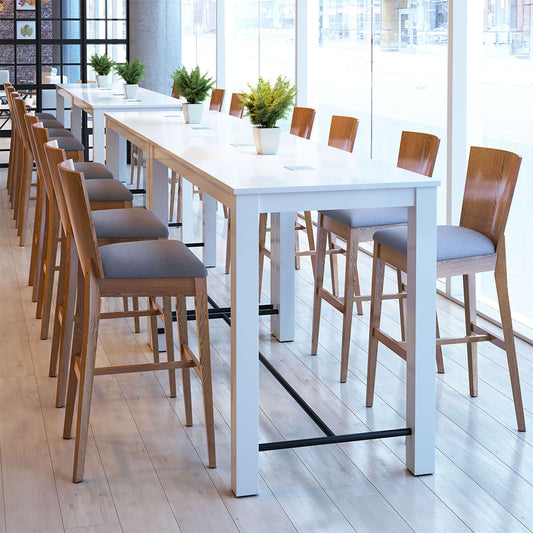 AMBROSE BARSTOOL WALNUT & DARK GRAY