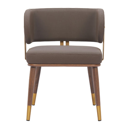 BREW DINING CHAIR BROWN & WALNUT