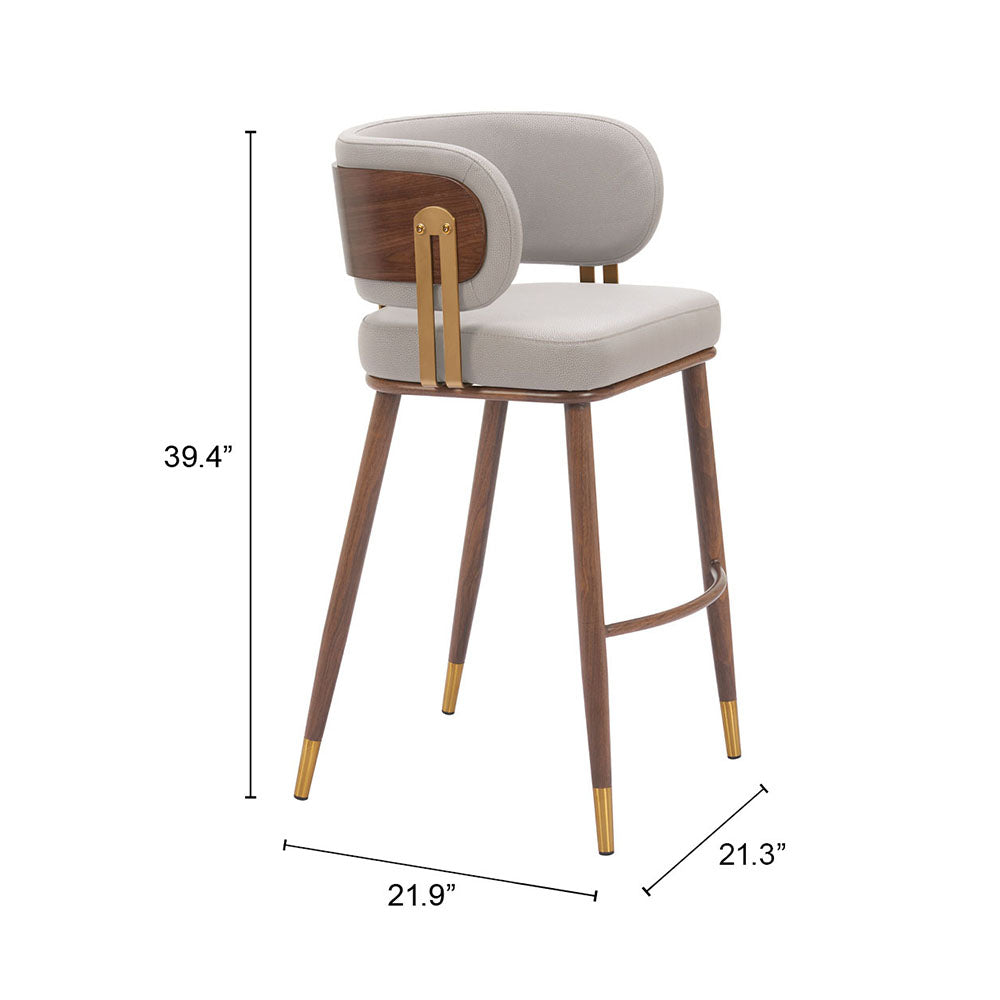 BREW BARSTOOL BEIGE & WALNUT