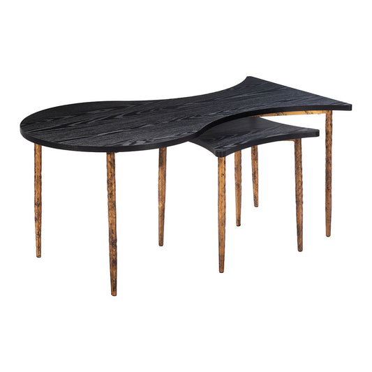 NORDEN COFFEE TABLE SET BLACK & BRONZE