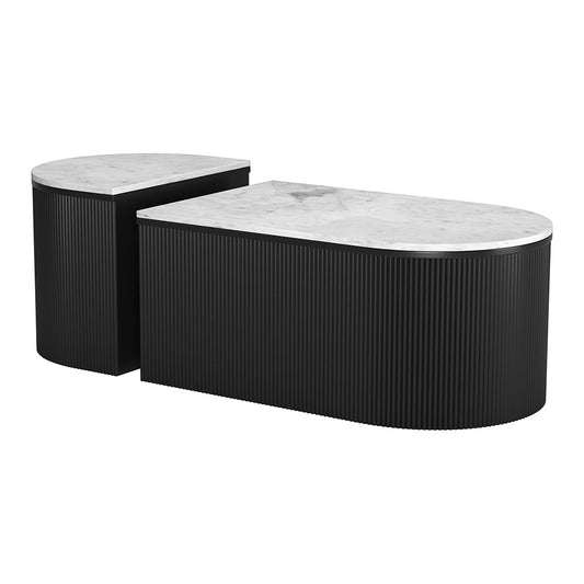 ORMARA COFFEE TABLE SET WHITE & BLACK