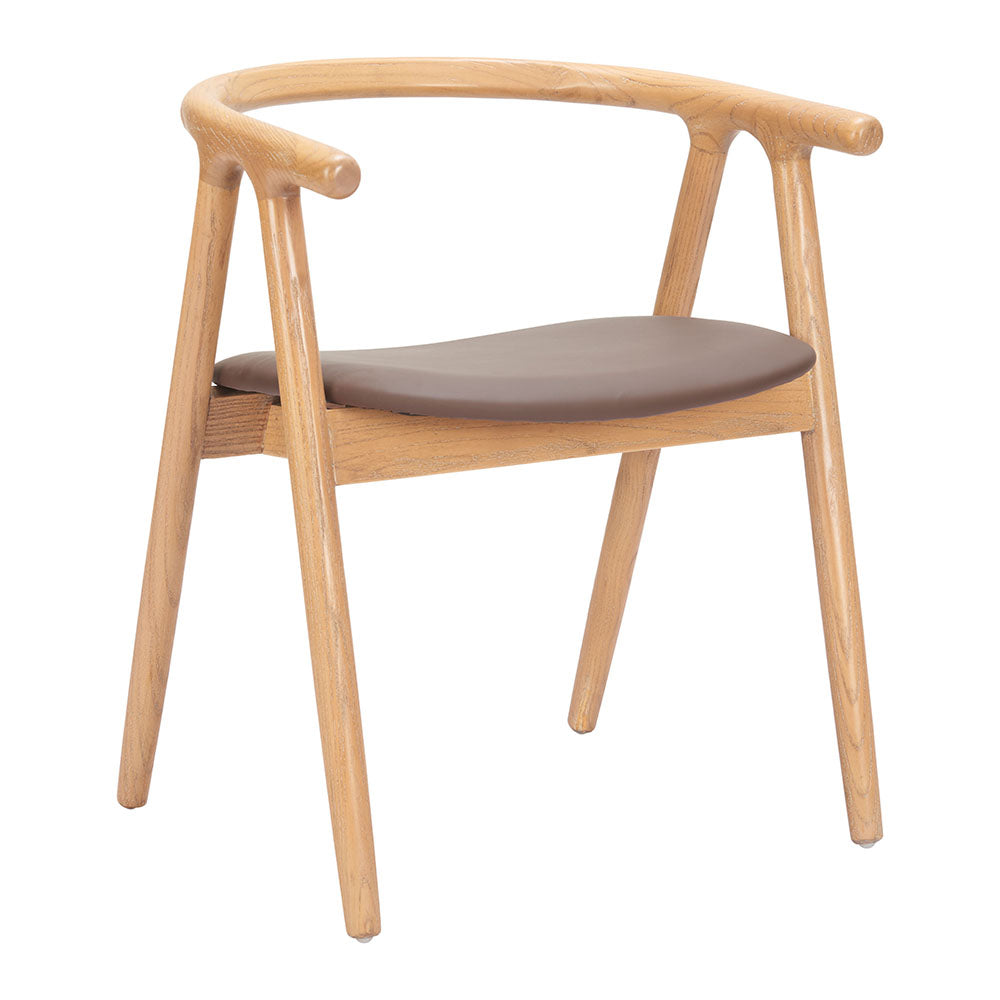 PEKER DINING CHAIR BROWN & NATURAL