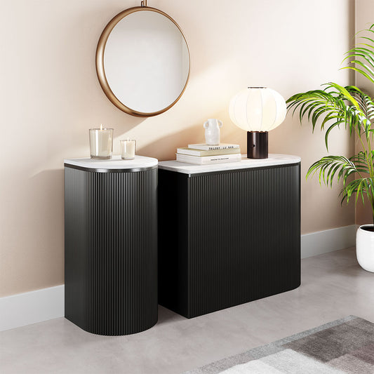ORMARA CONSOLE TABLE SET WHITE & BLACK