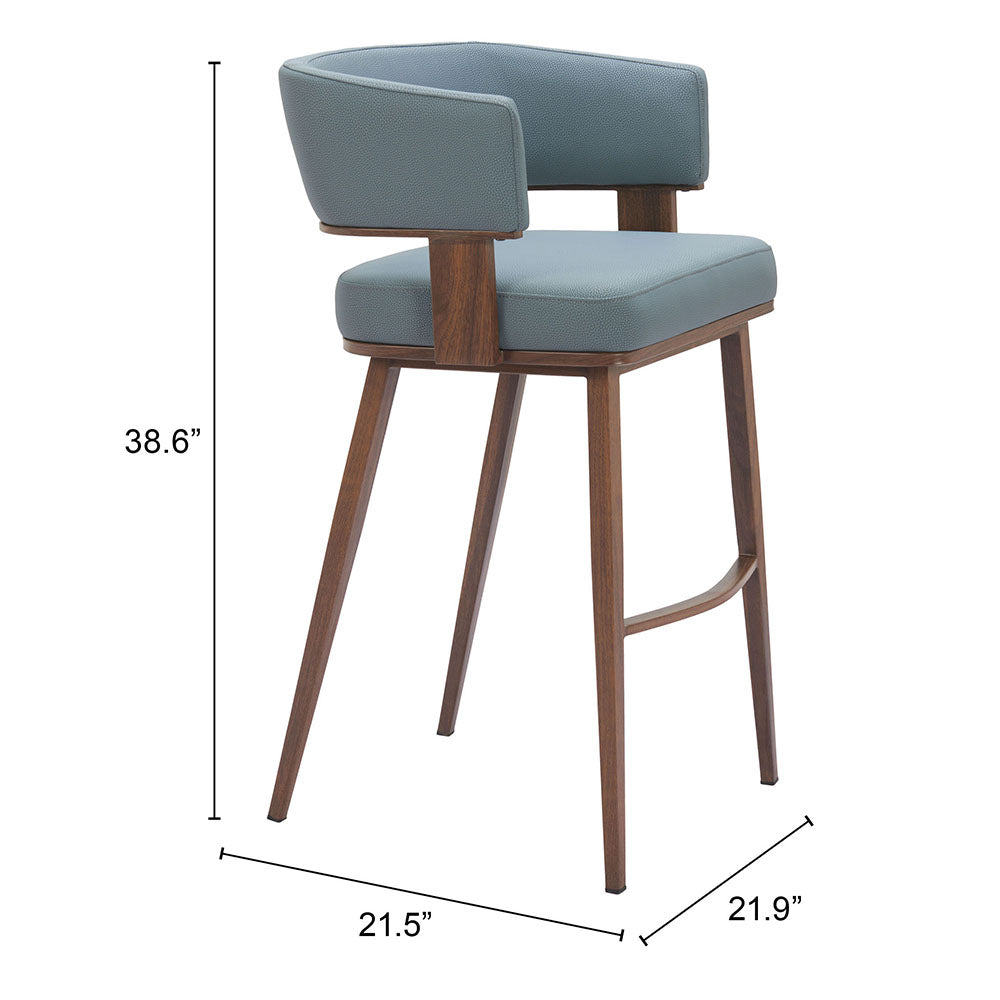 POISE BARSTOOL AZURE GRAY & WALNUT