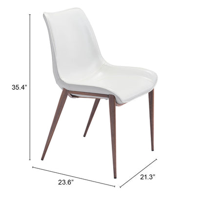 MAGNUS DINING CHAIR WHITE & WALNUT