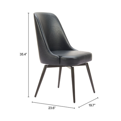 KEPPEL SWIVEL DINING CHAIR BLACK
