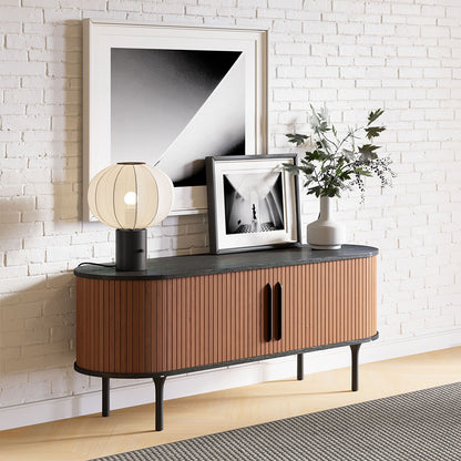 KORIANA ENTERTAINMENT STAND BLACK & WALNUT