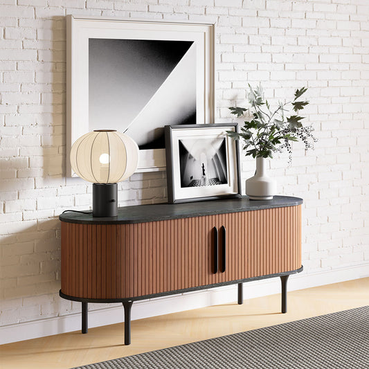 KORIANA ENTERTAINMENT STAND BLACK & WALNUT