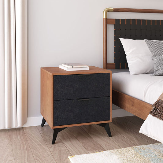 ZARIF NIGHTSTAND BLACK & WALNUT