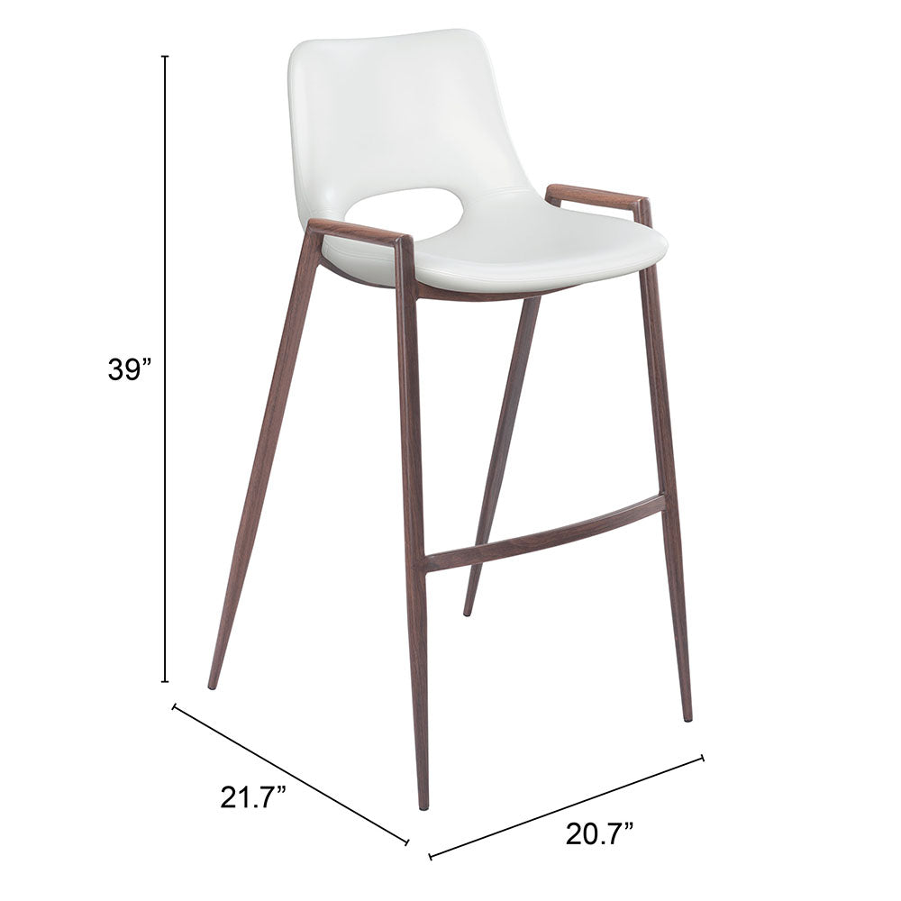 DESI BARSTOOL WHITE & WALNUT
