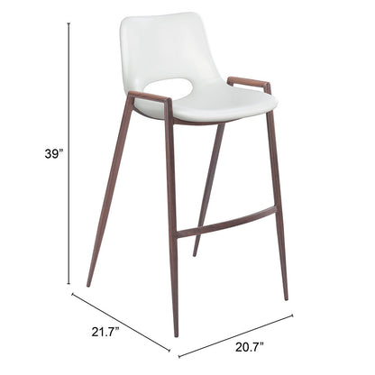DESI BARSTOOL WHITE & WALNUT